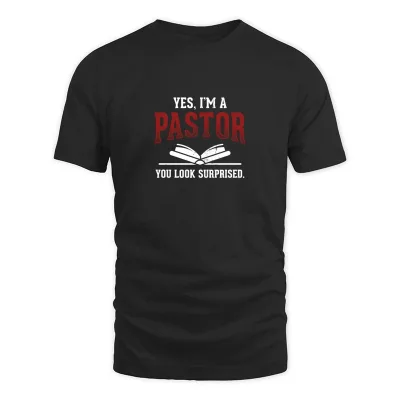 Men's Black Christian Jesus Pastor T-Shirt