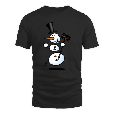 Men's Black Dancing Snowman T-Shirt
