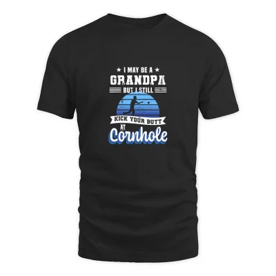 Men's Black Funny Cornhole Player Gift For Grandpa T-Shirt