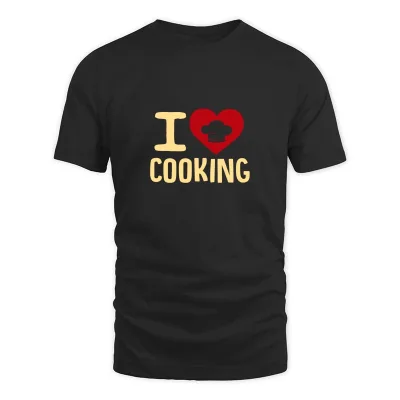 Men's Black I Love Cooking T-Shirt