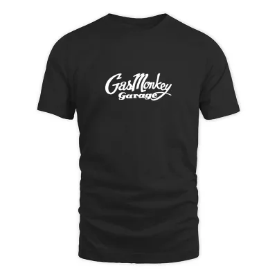 Men's Black Official GMG Gas Monkey Garage Black CAR Hot Rod L T-Shirt