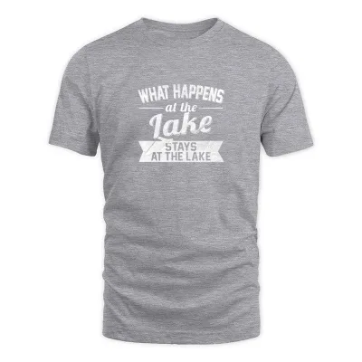 Men's Grey What Happens At The Lake Stays At The Lake T-Shirt