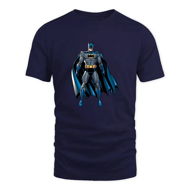 Men's Navy Batman Superhero Pose Cape T-Shirt
