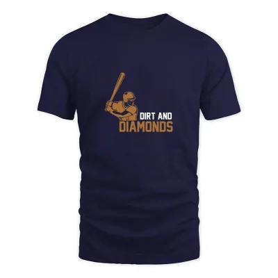 Men's Navy Dirt And Diamonds Typographic T-Shirt