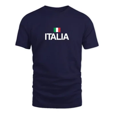 Men's Navy Italia Flag | Pride Italian  Italy Flag T-Shirt