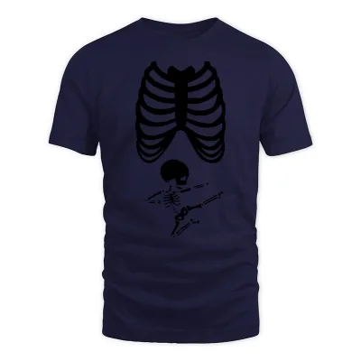 Men's Navy Skeleton Baby Maternity Shirt T-Shirt