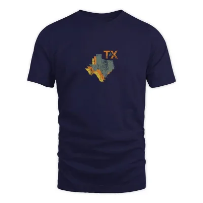 Men's Navy Vintage Texas State Pride Silhouette Cool T-Shirt