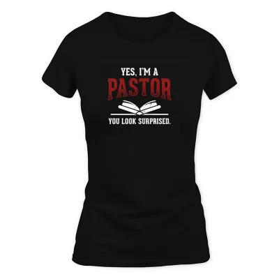 Women's Black Christian Jesus Pastor T-Shirt