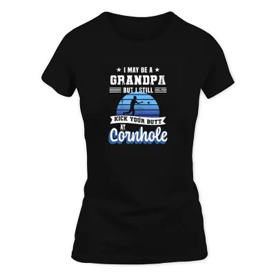 Women's Black Funny Cornhole Player Gift For Grandpa T-Shirt