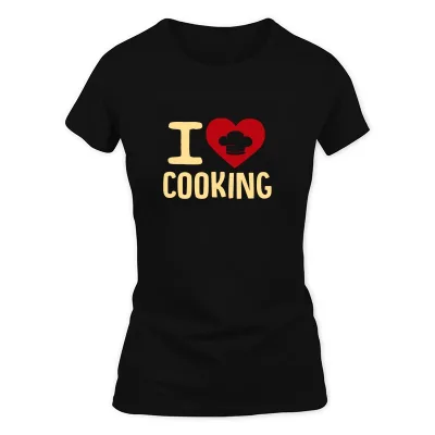 Women's Black I Love Cooking T-Shirt