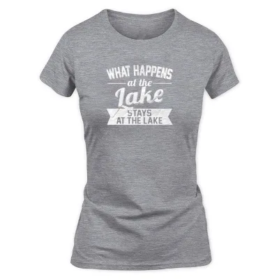 Women's Grey What Happens At The Lake Stays At The Lake T-Shirt