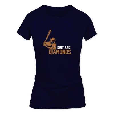 Women's Navy Dirt And Diamonds Typographic T-Shirt
