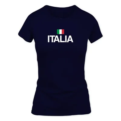 Women's Navy Italia Flag | Pride Italian  Italy Flag T-Shirt