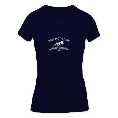Women's Navy Rose Apothecary Logo T-Shirt